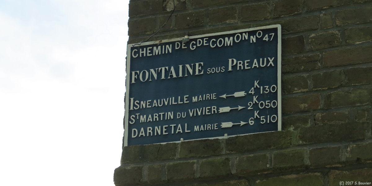 Fontaine sous Préaux (Plaque)